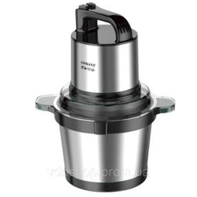 Чопер подрібнювач з чашею 3,5 літри м'ясорізка 4 леза нержавіюча сталь м'ясорубка Sokany SK-7028