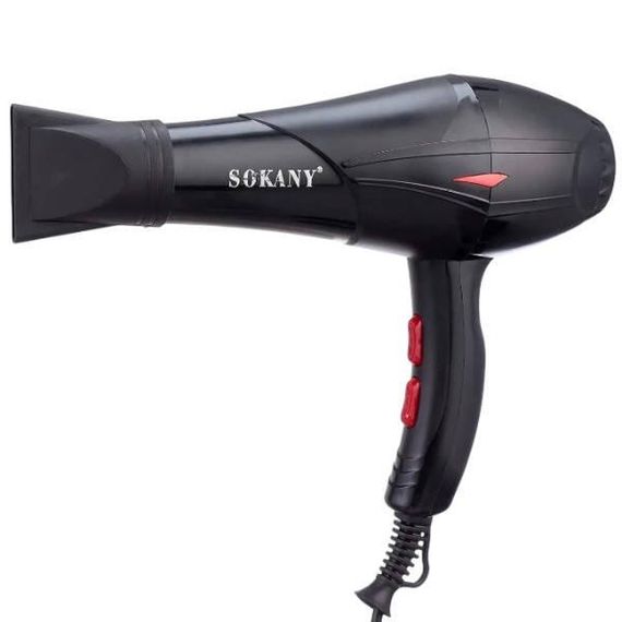 Фен професійний для укладання волосся 4 температурні режими та 2 режими потужності 2300Вт SOKANY HS-3890 Чорний