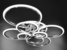 Люстра світлодіодна стельова LED світильник для квартири на стелю лед з пультом 25945 Хром 14х80х103 см.