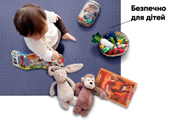 Мат-пазл EasyFit SwallowTail EVA 120х120х1 см татамі ластівчин хвіст Синій (EF-1950-BE) | Зображення 1