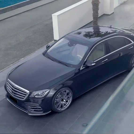 Накладка на передній бампер Lip (для AMG-Line 2018-2022, Карбон) для Mercedes S-сlass W222 рр | Зображення 2