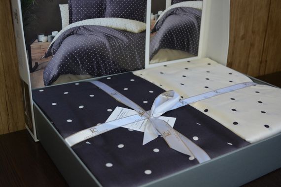 Постельное белье First Choice Cotton Satin 200 х 220 см Point Antracite | Зображення 2