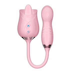 Вібратор подвійний (Язик) Babydoll Подвійний Рожевий QM26-4