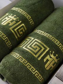 Рушники подарункові Moz versace yesil набір 2шт