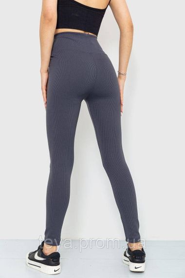 Лосини жіночі в рубчик колір темно-сірий розмір XL FA_003288 | Зображення 9
