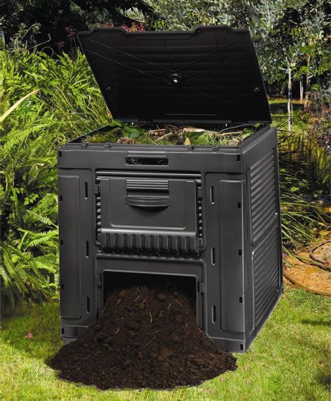 Компостер садовый пластиковый Keter (Кетер) E-Composter 470 л без основы (дна) (17186236) Черный | Зображення 4