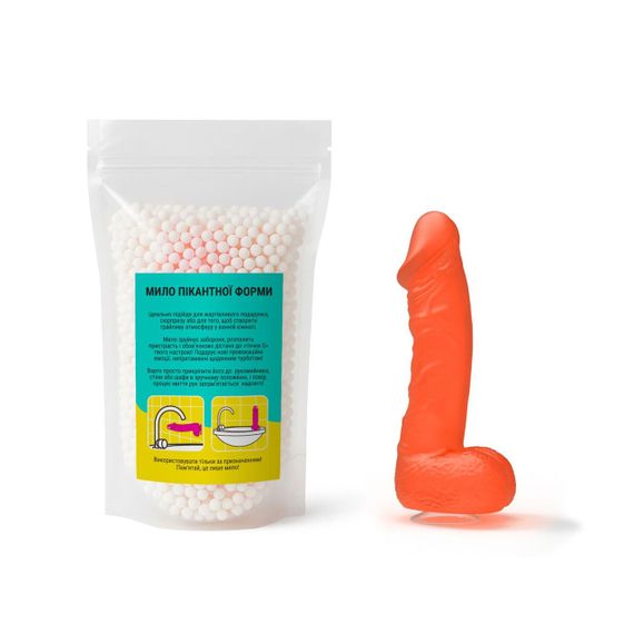 Крафтовое мыло-член с присоской Чистий Кайф LARGE Orange, натуральное Sex Aura | Зображення 3