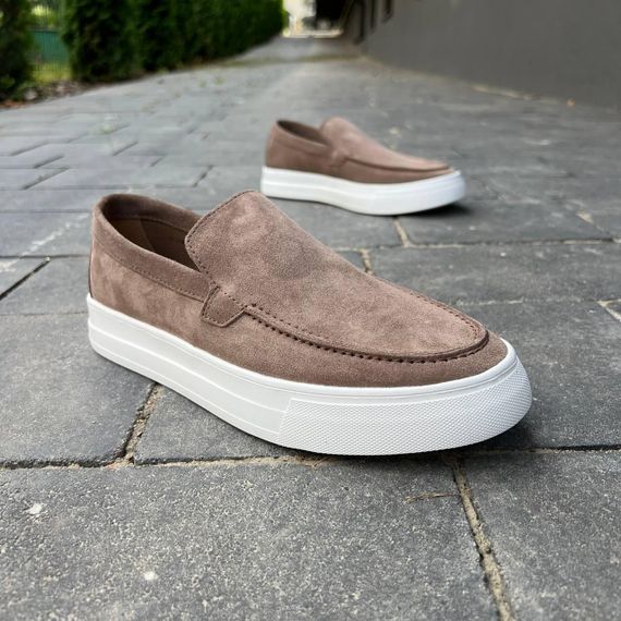 Чоловічі бежеві замшеві лофери 40 розмір | Зображення 2