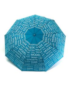 Парасолька напівавтомат жіноча Toprain 593 "Words" на 9 спиць Бірюзовий