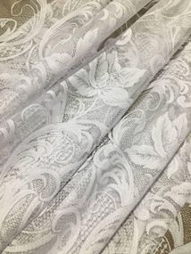 Короткий тюль фіранка гіпюр жаккард 150 см, для дачі, кухні, коридору, на балкон.