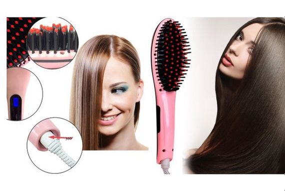 Гребінець випрямляч Fast Hair Straightener. KA-137 Колір рожевий | Зображення 7