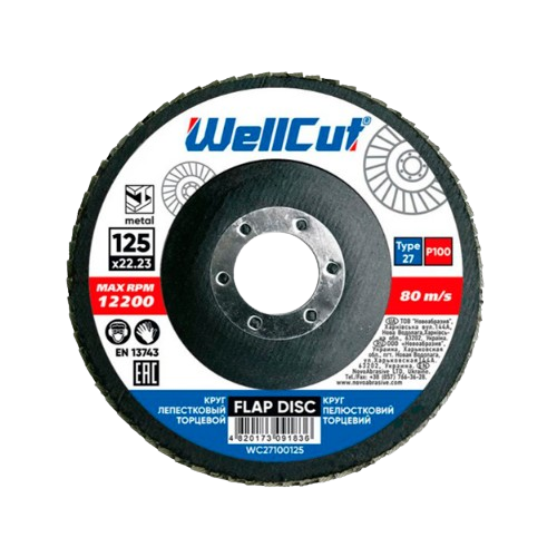 Диск пелюстковий торцевий d125мм T27 P100 WellCut