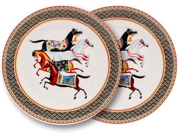 Набір елітних обідніх тарілок із кістяної порцеляни Royal Horse: Presentation, Ø26 см (2 шт.)