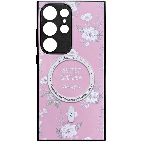 TPU+PC чехол Secret Garden with MagFit для Samsung Galaxy S24 Ultra Pink