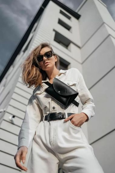 Шкіряна поясна сумка Skin and Skin Mini Bag 19х13х4.5 см Чорна (WB06BL) | Зображення 6