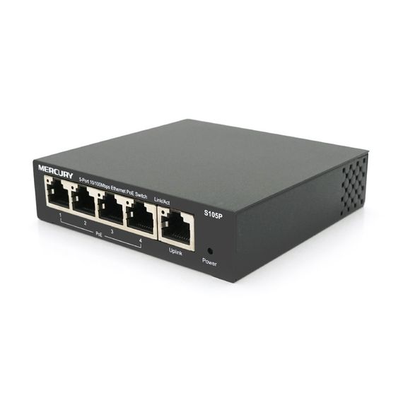 Коммутатор POE 48V Mercury S105P 48V 5 портов Ethernet 10/100 Мбит/сек, BOX Q200 | Зображення 2