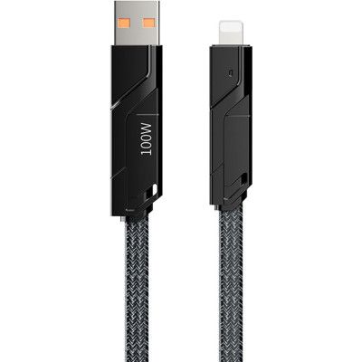 Дата кабель USB 2.0 AM/USB-C to Lightning + Type-C 1.5m PD-B96th Black Proda (PD-B96th-BK) | Зображення 3