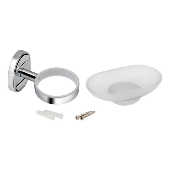 Мыльница с держателем Lidz Oreo 0201 настенная (матовое стекло) LDORE0201CRM22083 Chrome | Зображення 2