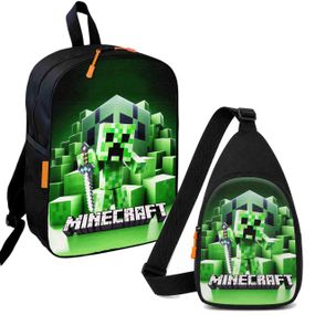 Набір Minecraft Кріпер 2 в 1: дитячий рюкзак + сумка-слінг , для хлопчика та дівчинки 7–9 років (6186)