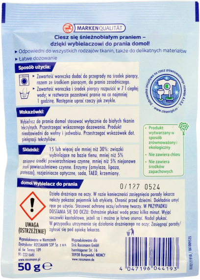DOMOL Порошковий відбілювач для білих тканин 50 г | Зображення 1