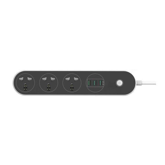 Мережевий фільтр живлення ColorWay CW-CHU33B, 3 розетки/3USB Black 1.8M (CW-CHU33B) | Зображення 1