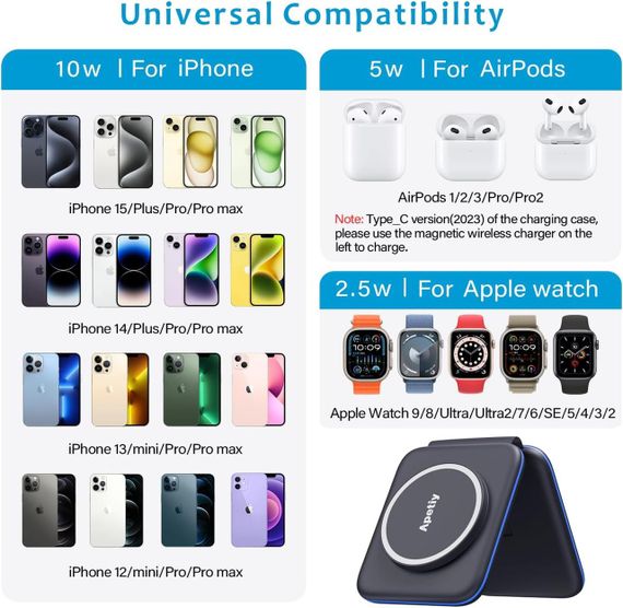 Беспроводное зарядное устройство, беспроводная зарядная станция с магнитной подставкой для зарядки | Зображення 4