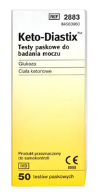 Keto diastix Ketodiastix Кетодіастікс, тест-смужки для визначення глюкози та кетонових тіл у сечі, 50 шт.
