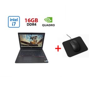 Мобільна робоча станція Fujitsu Celsius H780 / 15,6" (1920x1080) IPS / Intel Core i7-8750H (6 (12) ядер по 2.2 - 4.1 GHz) / 16 GB DDR4 / 512 GB SSD / nVidia Quadro P600, 4 GB GDDR5, 128-bit / WebCam б/в + Подарунок Миша та килимок
