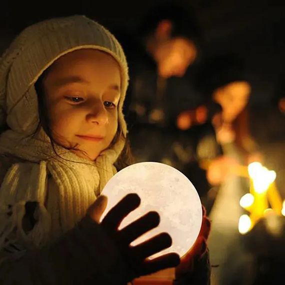 Лампа usb для повербанка Moon Lamp 13 см, Гарний нічник для дитини, Нічник дитячий цікавий RF-82 | Зображення 4
