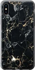 Чехол на iPhone XS Черный мрамор "3846u-1583-17620"