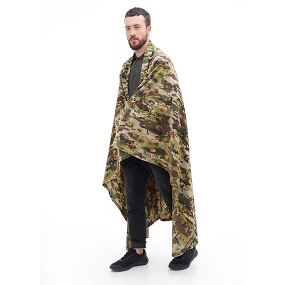 Тактичний флісовий плед 145х200 - ковдра для військових із чохлом, покривала на ліжко. HU-130 Колір: мультикам | Зображення 5