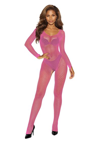 Бодістокінг - Bodystocking 2061, pink - One Size sexstyle