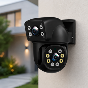 Двойная уличная Wi-Fi камера видеонаблюдения 2+2 Мп E390 + Led подсветка IP66 (Eyes390)