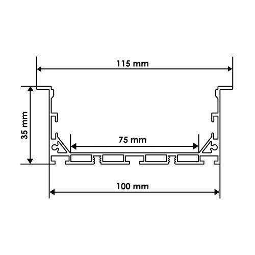 Профіль алюмінієвий BIOM ЛСВ-100 35*100 мм анодований, м | Зображення 1