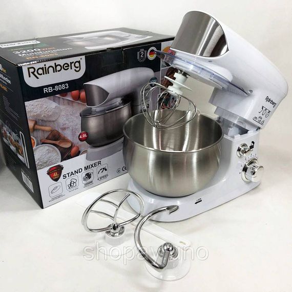 Кухонний комбайн з тістомісильником Rainberg RB-8083 3200 Вт, Міксер із нержавіючими насадками KM-36 | Зображення 9