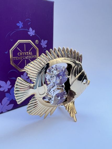 Кришталева мініатюра ручної роботи зі стразами Swarovski: Морська рибка-дискус Petit, 6 см | Зображення 1