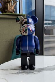 Bearbrick BAPE Line Camo Shark дизайнерська статуетка ведмідь Беарбрік 28 см mb017 синя