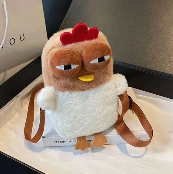 Плюшева сумка крос-боді Gugu Chicken — М'яка дитяча сумочка через плече "Курча Гугу", 20 см | Зображення 4