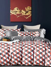 Постільна білизна євро Viluta Сатин Єгипетська бавовна 31-E 220х200 см сіра