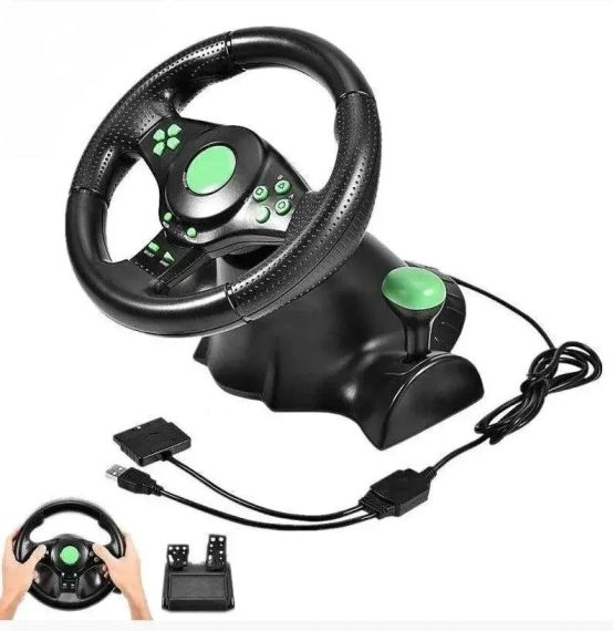Руль игровой с педалями Vibrating Wheel PS3 PC USB