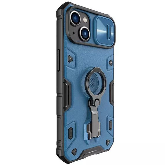 TPU+PC чохол Nillkin CamShield Armor Pro no logo (шторка на камеру) для Apple iPhone 14 / 13 (6.1") Синій | Зображення 4