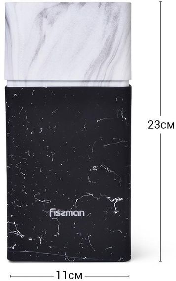 Колода-підставка для ножів Fissman Marble 11х23см, пластик чорно-білий | Зображення 2