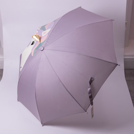 Класична дитяча парасолька-тростина механічна з поліестеру міцна надійна 8 спиць діаметр 89 см Фіолетовий HP-23-12V