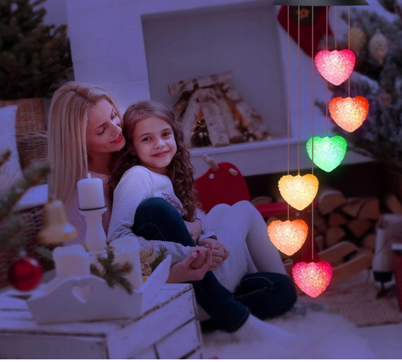 Наружная садовая гирлянда от солнечной батареи в форме сердца | Зображення 2