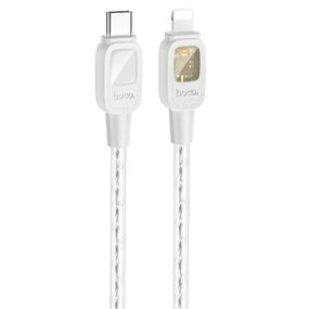 Дата кабель Hoco U124 Stone silicone power-off Type-C to Lightning