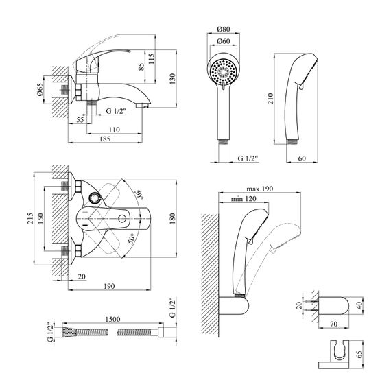 Змішувач для ванни Kroner KRP Konstante - C060 (CV023589) | Зображення 5