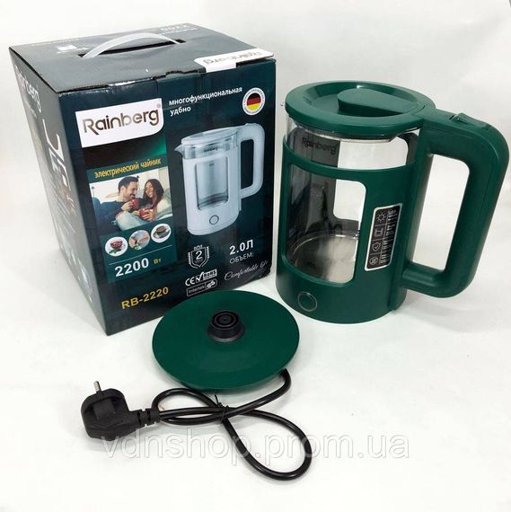 Мощный чайник для кипячения, Стеклянные электрочайники для дома Электрочайник кухни с подсветкой PN-86 | Зображення 7