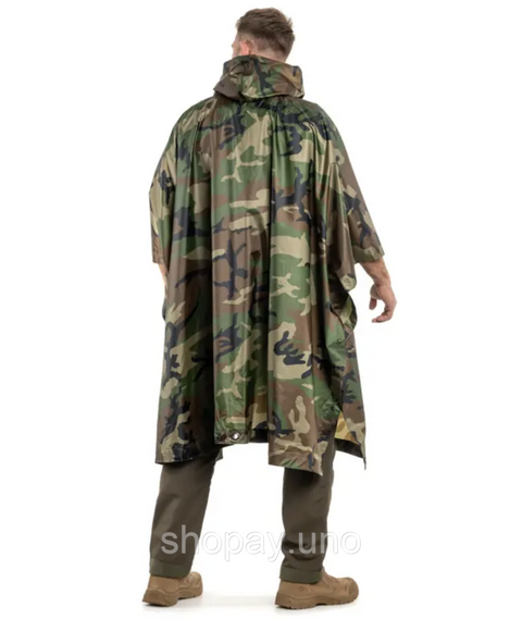 Дождевик Raincoat Камуфляж D -1 • Тактичний дощовик камуфляж плащ-намет пончо з капюшоном | Зображення 4