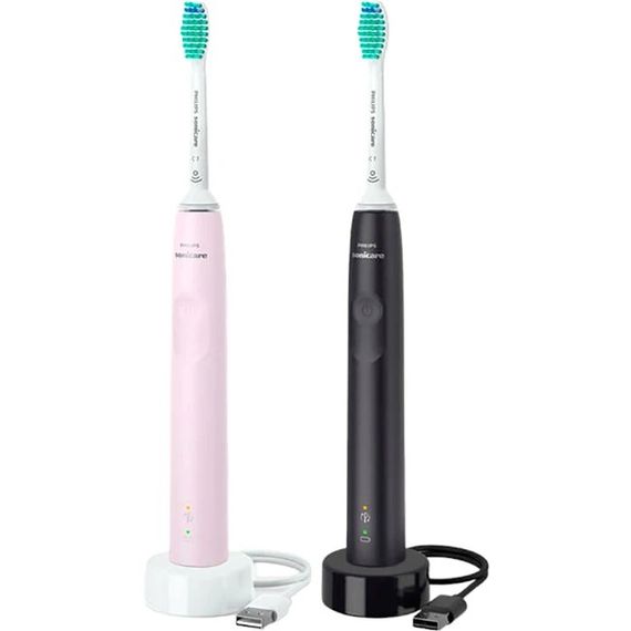 Набір електричних зубних щіток Philips Sonicare HX3675/15 Gemini (серія 3100) Black+Pink