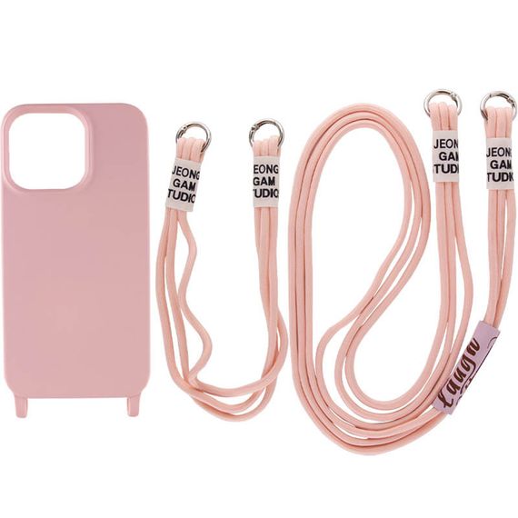 Чехол TPU two straps California для Apple iPhone 12 Pro / 12 (6.1") Силікон, Рожевий/Pink Sand